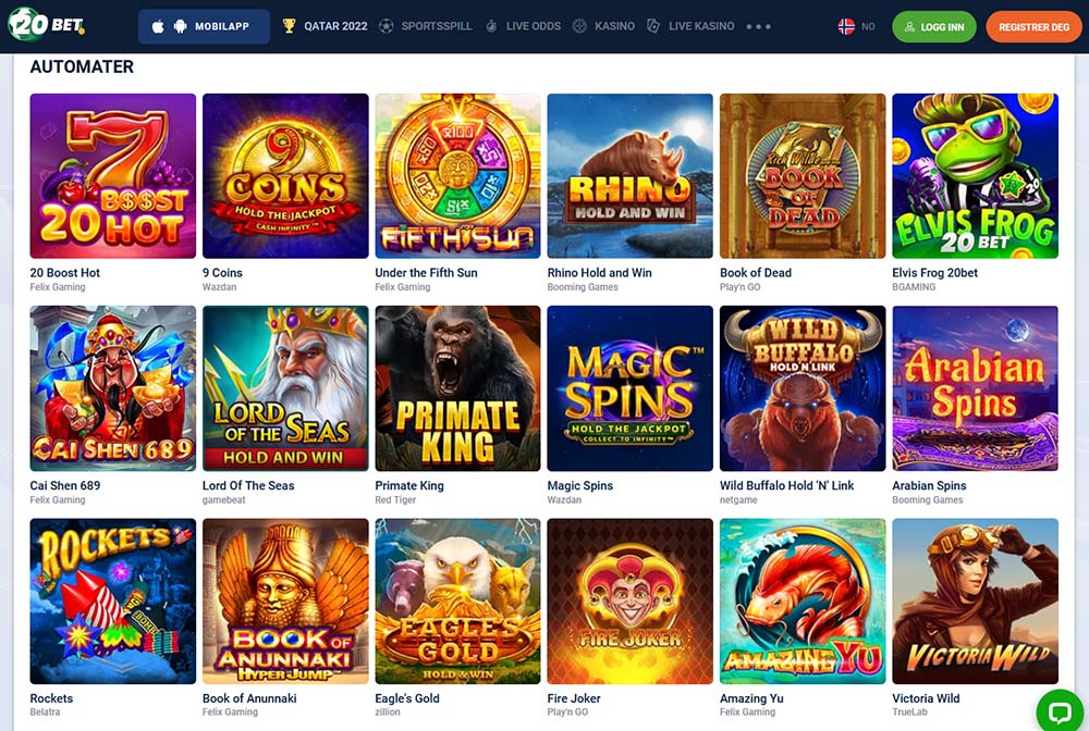 20Bet Norge Automater