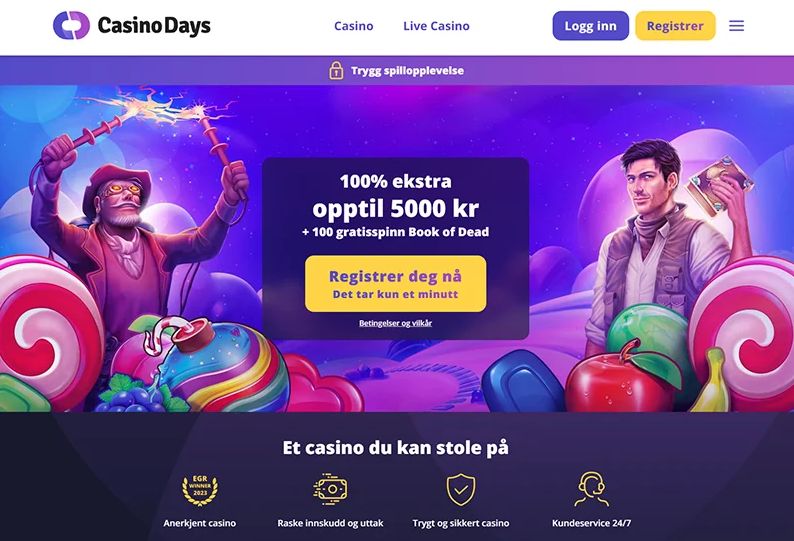 Casino Days Anmeldelse 2025 – Spill, Bonuser & Uttak