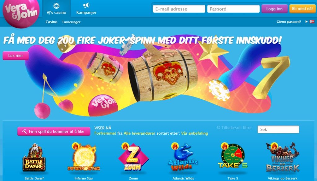 Vera & John Casino anmeldelse – Fordeler, bonuser og norske erfaringer